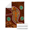 Australia Aboriginal Inspired Blanket - Aboriginal Emu Art Illustration