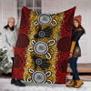 Australia Aboriginal Inspired Blanket - Aboriginal hand print artwork