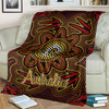 Australia Aboriginal Inspired Blanket - Aboriginal inspired dot art background with kangaroo footprints