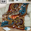 Australia Aboriginal Inspired Blanket - Aboriginal Inspired frill necked lizard dreaming