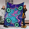 Australia Aboriginal Inspired Blanket - Aboriginal style of background with lizard