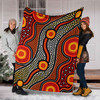 Australia Aboriginal Inspired Blanket - Aboriginal style of connection concept