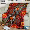 Australia Aboriginal Inspired Blanket - Aboriginal style of connection concept