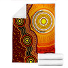 Australia Aboriginal Inspired Blanket - Aboriginal style of Sun and Dot art background