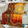 Australia Aboriginal Inspired Blanket - Aboriginal style of Sun and Dot art background