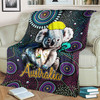 Australia Aboriginal Inspired Blanket - Australian koala dot art background