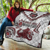 St. George Illawarra Dragons Naidoc Quilt - Custom For Our Elders Boomerangs White Quilt