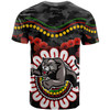 Penrith Panthers Anzac Custom T-shirt - Poppies Penrith Panthers and Aboriginal Inspired T-shirt