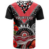 St. George Illawarra Dragons Anzac Custom T-shirt - Aboriginal Inspired Whale Anzac Poppies T-shirt