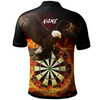 Australia Eagles Dart Custom Polo Shirt - Eagles Dartboard Flaming Arrow Polo Shirt