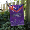 Melbourne Storm Anzac Flag - Poppies Flower Aboriginal Inspired Melbourne Storm Flag