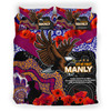 Manly Warringah Sea Eagles Anzac Bedding Set - Lest We Forget Aboriginal Inspired Patterns Bedding Set