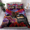 Manly Warringah Sea Eagles Anzac Bedding Set - Lest We Forget Aboriginal Inspired Patterns Bedding Set