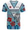 Cronulla-Sutherland Sharks Anzac Custom T-shirt - Up Up The Heroes T-shirt
