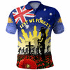Australia Anzac Day Polo Shirt - Anzac Lest We Forget Poppy Flag Polo Shirt