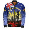 Australia Anzac Day Bomber Jacket - Anzac Lest We Forget Poppy Flag Bomber Jacket