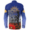 Australia Anzac Day Long Sleeve Shirt - Anzac Lest We Forget Poppy Flag Sleeve Shirt