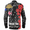 Australia  Anzac Custom Long Sleeve Shirt - Lest We Forget Black Style Shirt