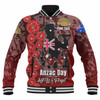 Australia  Anzac Custom Baseball Jacket - Lest We Forget Red Style Jacket