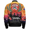 Australia  Anzac Custom Bomber Jacket - Anzac day For Your Tomorrow They Gave Their Today With Poppies And Flag Style Bomber Jacket
