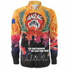 Australia  Anzac Custom Long Sleeve Shirt - Anzac day For Your Tomorrow They Gave Their Today With Poppies And Flag Style Shirt