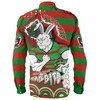 South Sydney Rabbitohs Long Sleeve Shirt - Custom Super Bunnies Aboriginal Inspired Long Sleeve Shirt
