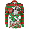 South Sydney Rabbitohs Long Sleeve Shirt - Custom Super Bunnies Aboriginal Inspired Long Sleeve Shirt
