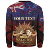 New Zealand Anzac Day Custom Sweatshirt - Soldier Maori Patterns Sweatshirt