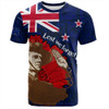 New Zealand Anzac Day Custom T-shirt - FLag Anzac Day Maori Patterns T-shirt