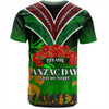 New Zealand Anzac Day Custom T-shirt - Anzac Day NZ Flag Traditional Maori Patterns T-shirt