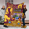 Brisbane Broncos Naidoc Week Custom Blanket - For Our Elders Brisbane Broncos Aboriginal Inspired Blanket