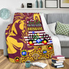 Brisbane Broncos Naidoc Week Custom Blanket - For Our Elders Brisbane Broncos Aboriginal Inspired Blanket