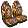 Brisbane Broncos Naidoc Week Custom Car Seat Covers - For Our Elders Brisbane Broncos Aboriginal Inspired Car Seat Covers