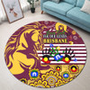 Brisbane Broncos Naidoc Week Custom Round Rug - For Our Elders Brisbane Broncos Aboriginal Inspired Round Rug