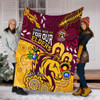 Brisbane Broncos Naidoc Week Custom Blanket - Bronx For Our Elders Aboriginal Inspired Blanket