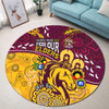 Brisbane Broncos Naidoc Week Custom Round Rug - Bronx For Our Elders Aboriginal Inspired Round Rug