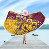 Brisbane Broncos Naidoc Week Custom Beach Blanket - Bronx For Our Elders Aboriginal Inspired Beach Blanket