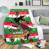 South Sydney Rabbitohs Custom Blanket - For Our Elders Aboriginal Inspired Blanket