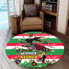 South Sydney Rabbitohs Custom Round Rug - For Our Elders Aboriginal Inspired Round Rug