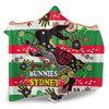 South Sydney Rabbitohs Custom Hooded Blanket - For Our Elders Aboriginal Inspired Hooded Blanket