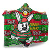 South Sydney Rabbitohs Custom Hooded Blanket - For Our Elders Home Jersey Hooded Blanket