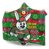 South Sydney Rabbitohs Custom Hooded Blanket - For Our Elders Home Jersey Hooded Blanket