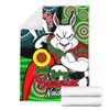 South Sydney Rabbitohs Custom Blanket - Rabbitohs Bunnies Naidoc Week For Our Elders With Dot Bunnies Sport Style Blanket