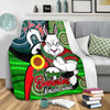 South Sydney Rabbitohs Custom Blanket - Rabbitohs Bunnies Naidoc Week For Our Elders With Dot Bunnies Sport Style Blanket