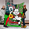 South Sydney Rabbitohs Custom Blanket - Rabbitohs Bunnies Naidoc Week For Our Elders With Dot Bunnies Sport Style Blanket