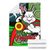 South Sydney Rabbitohs Custom Blanket - Rabbitohs Bunnies Naidoc Week For Our Elders With Dot Bunnies Sport Style Blanket