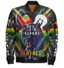 Penrith Panthers Naidoc Week Custom Bomber Jacket - Penrith Panthers Naidoc Week For Our Elders Australian Indigenous Dot Art Bomber Jacket