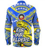 Parramatta Eels Naidoc Week Custom Long Sleeve Shirts - For Our Elders Run to Paradise Long Sleeve Shirts