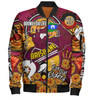 Brisbane Broncos Naidoc Week Custom Bomber Jacket - Brisbane Broncos Naidoc Week For Our Elders Bronx for Life Sport Style Bomber Jacket