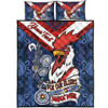 Sydney Roosters Naidoc Week Custom Quilt Bed Set - Sydney Roosters Naidoc WeekFor Our Elders Dot Art Style With Lizard Quilt Bed Set